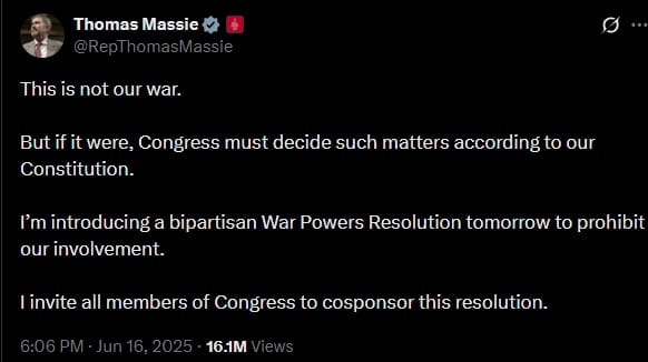 Thomas Massie tweet