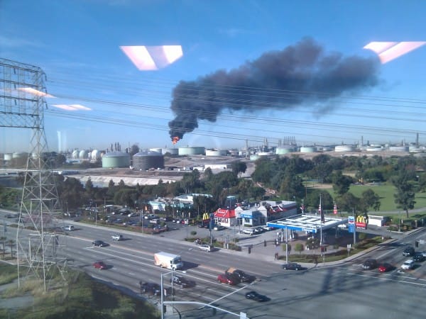 A Chevron refinery emits pollutants