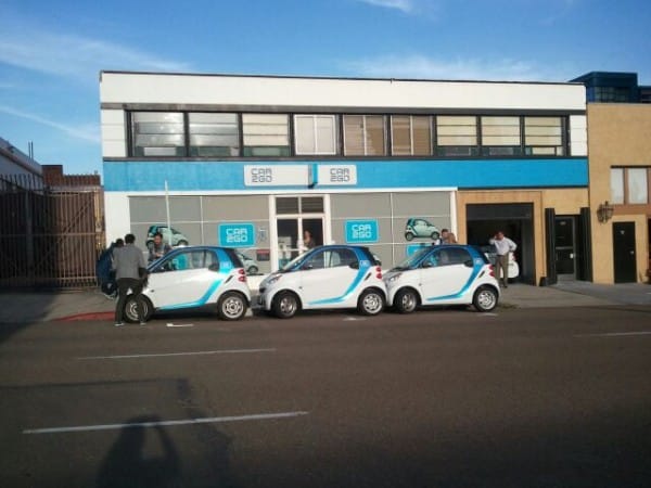 Car2go electric car sharing service.