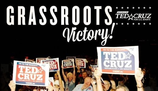 Ted Cruz Vitory Texas Tea Party